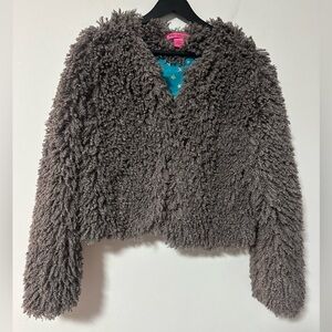 Betsey Johnson shaggy faux fur jacket